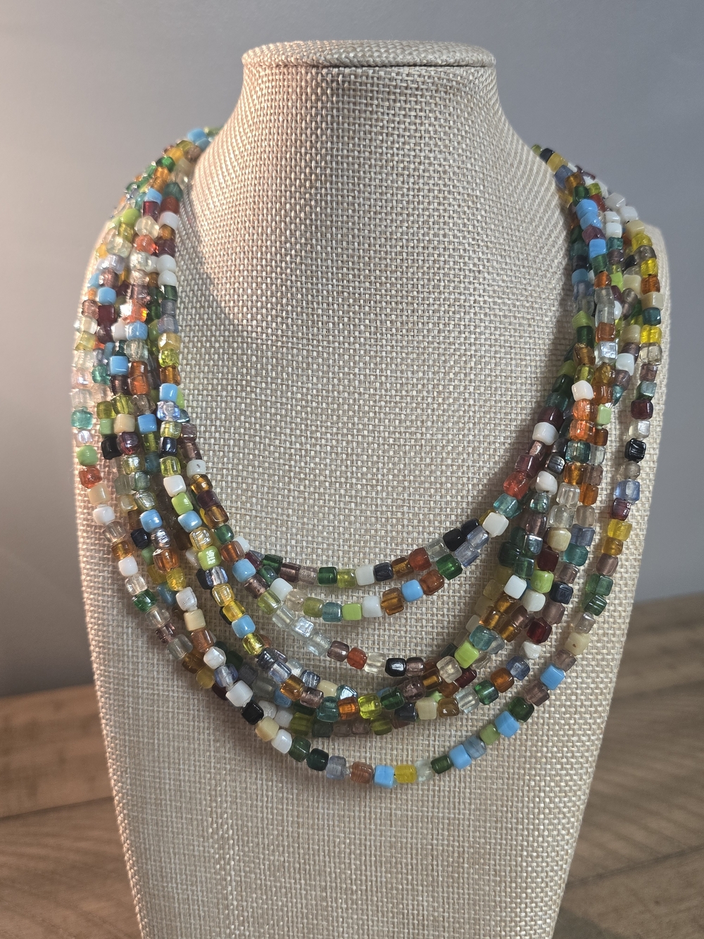 ZAD Multistrand Glass Bead Necklace in Mixed Colors